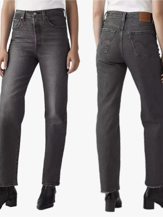 Levi's Denim - Levi’s Button Fly Ribcage Straight Ankle Black Wash Women’s Size 31